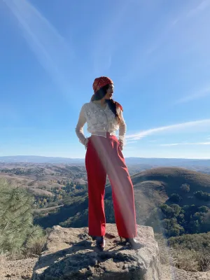 1950s Soft Wool Flannel Side Button Pants
