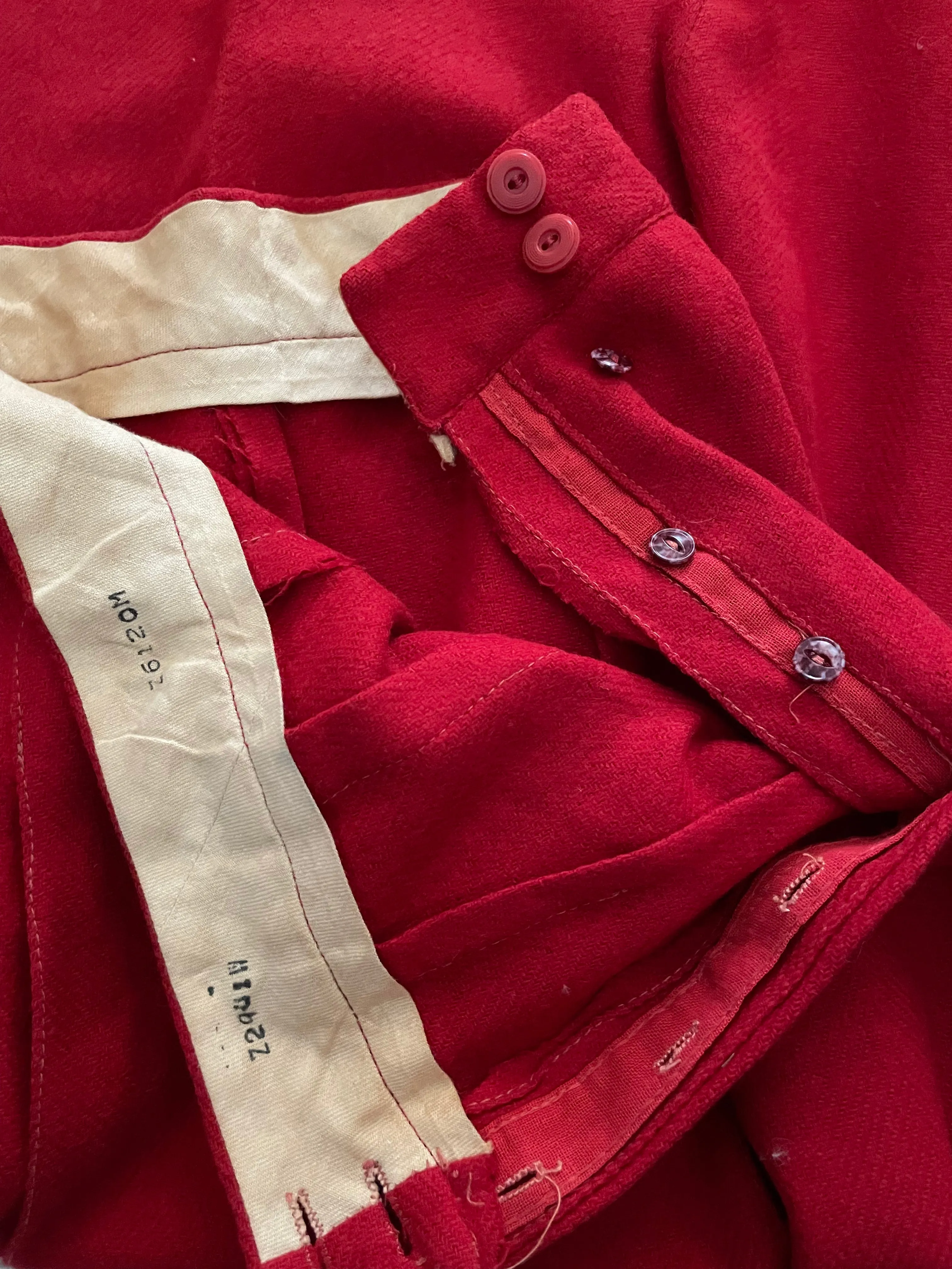 1950s Soft Wool Flannel Side Button Pants