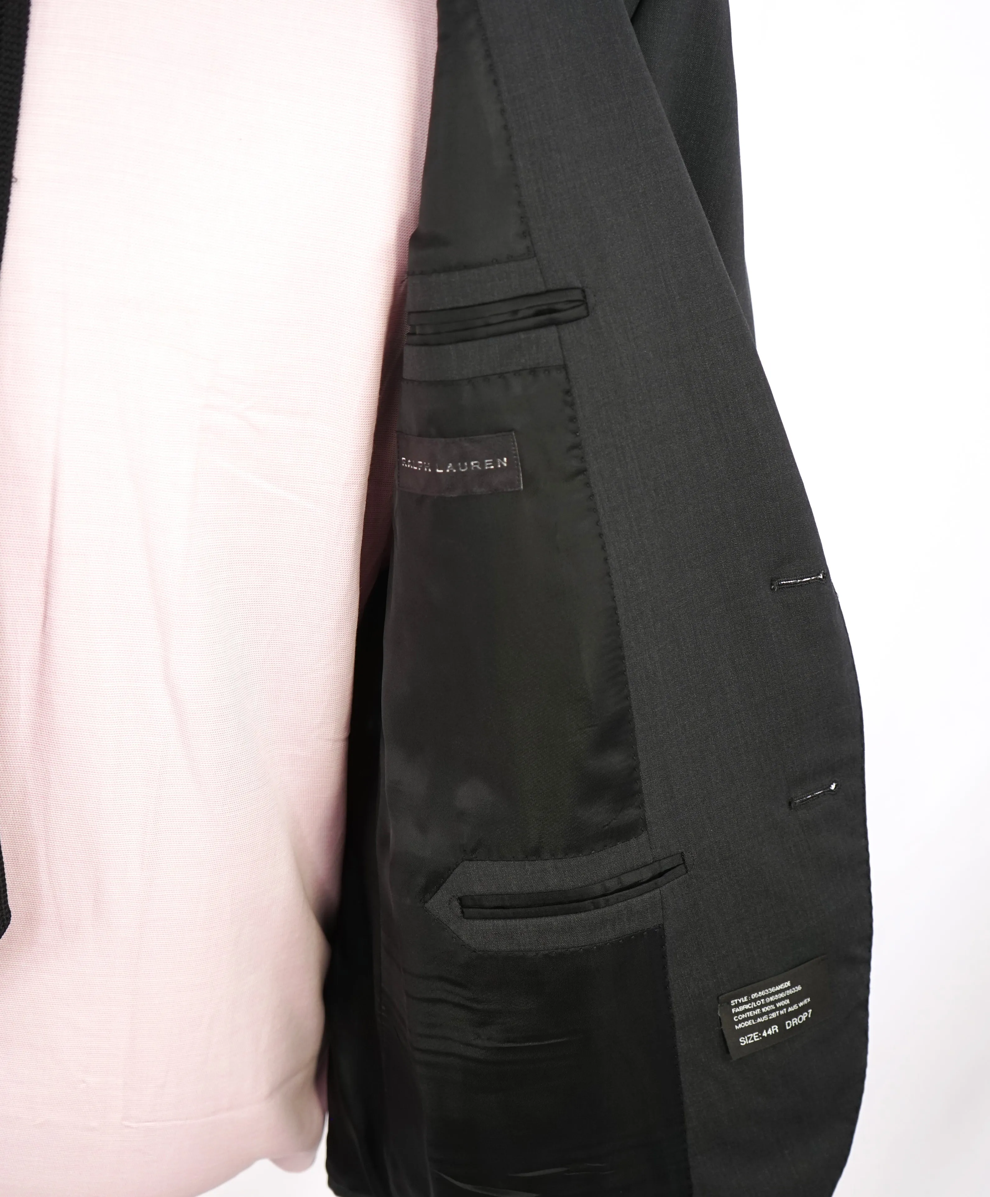 $1,995 RALPH LAUREN BLACK LABEL - "Anthony" Gray Notch lapel Suit - 44R