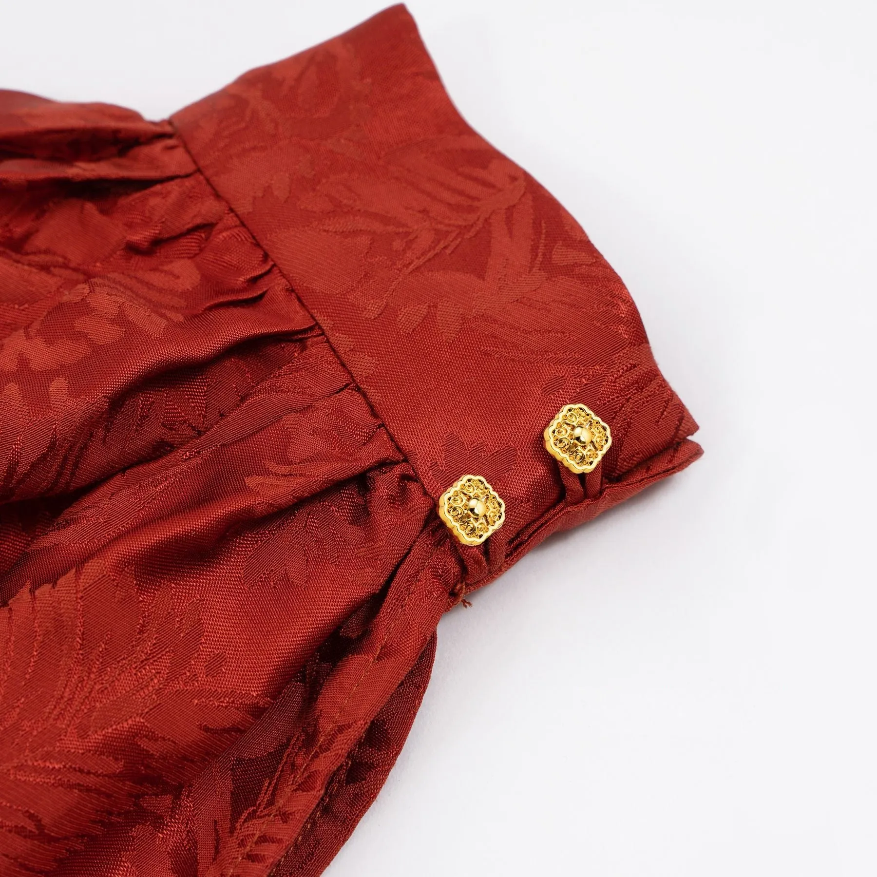 1cm Chinese Style Vintage Golden Square Metal Buttons with Loop 30pcs