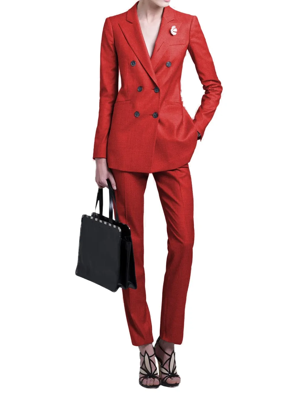 2 Piece Double Breasted Peak Lape Women Suit