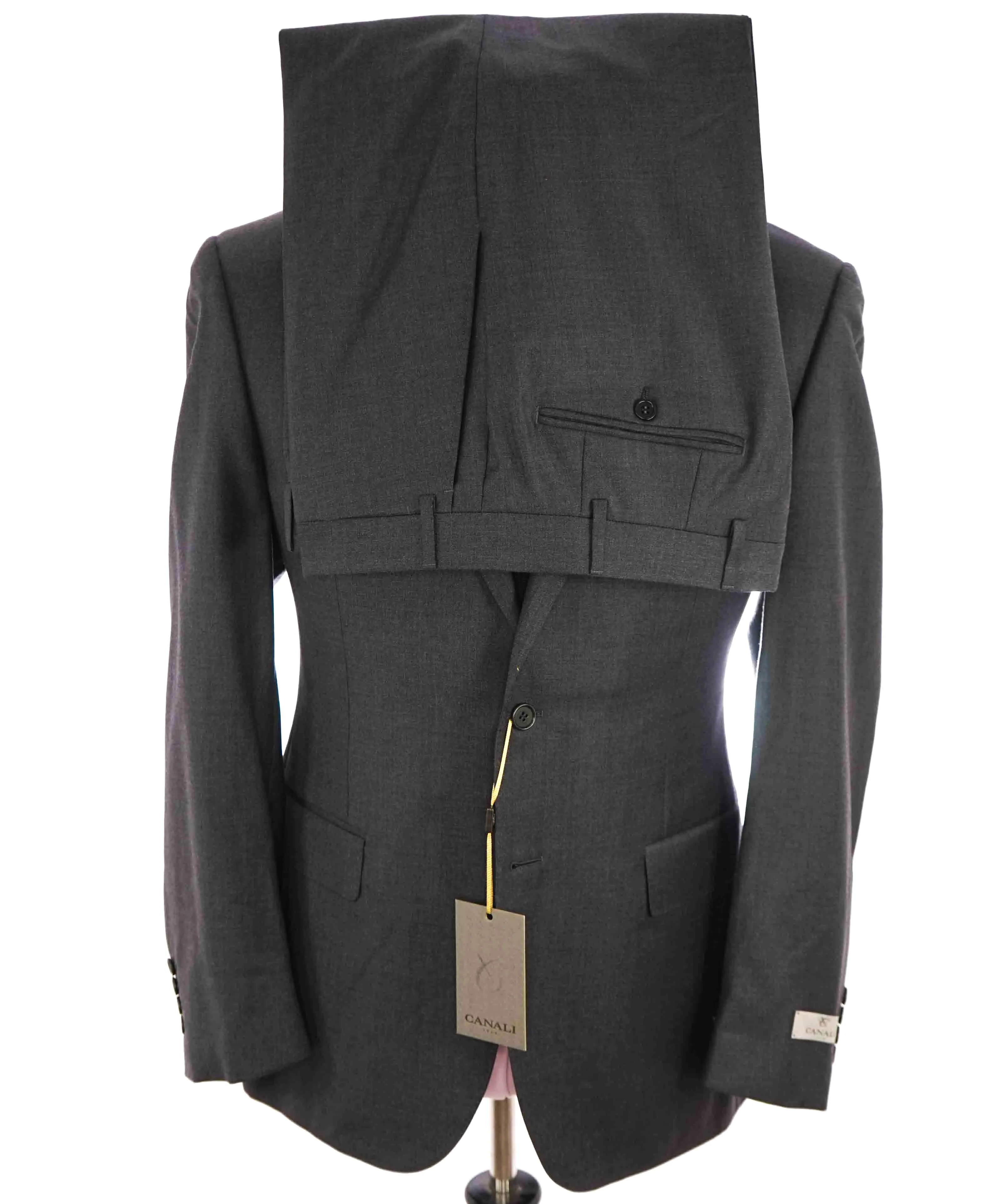$2,000 CANALI - Charcoal Gray *CLOSET STAPLE* Notch Lapel Suit - 50R US