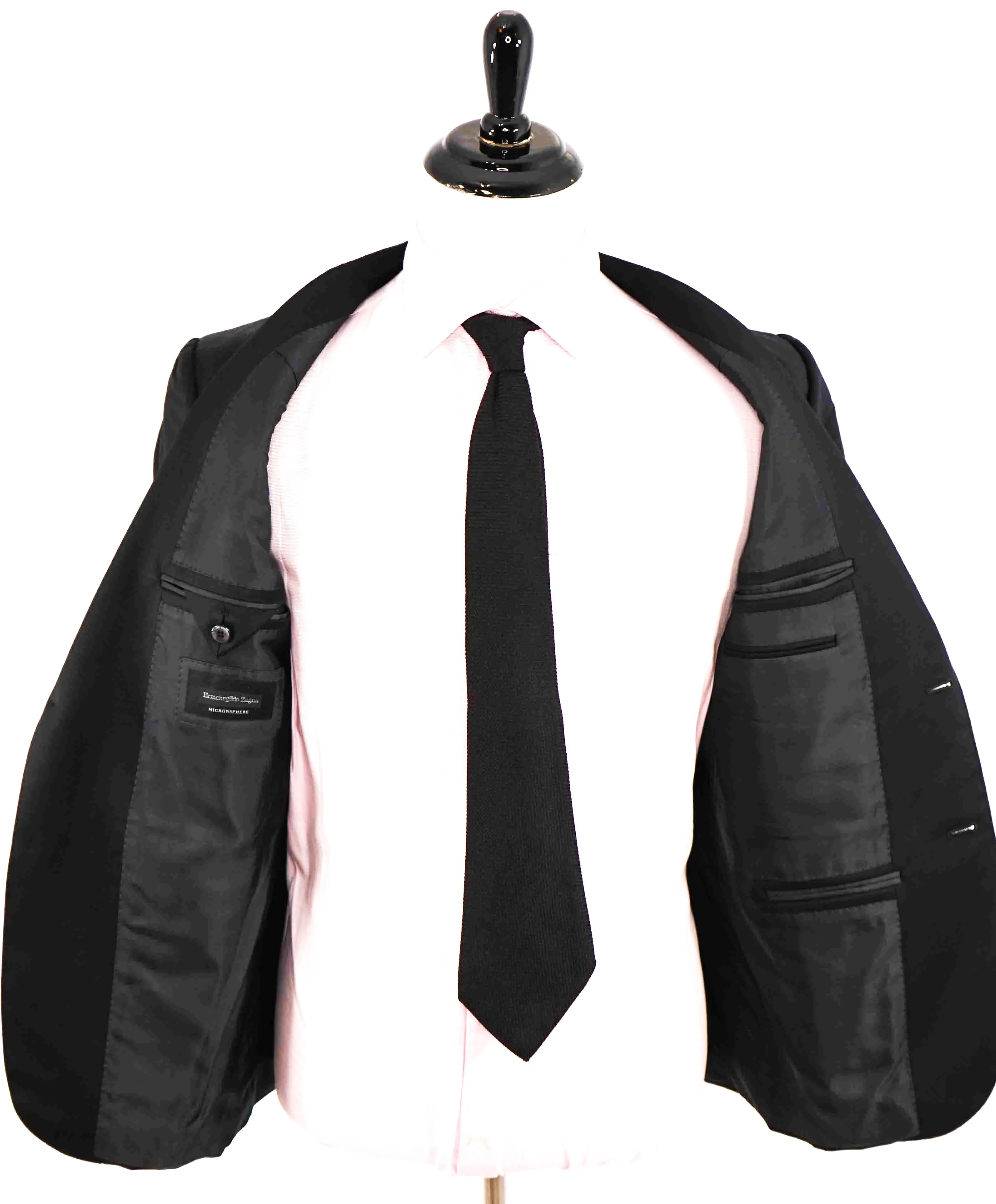 $3,000 ERMENEGILDO ZEGNA - Black “Microsphere” Wool Suit - 40S
