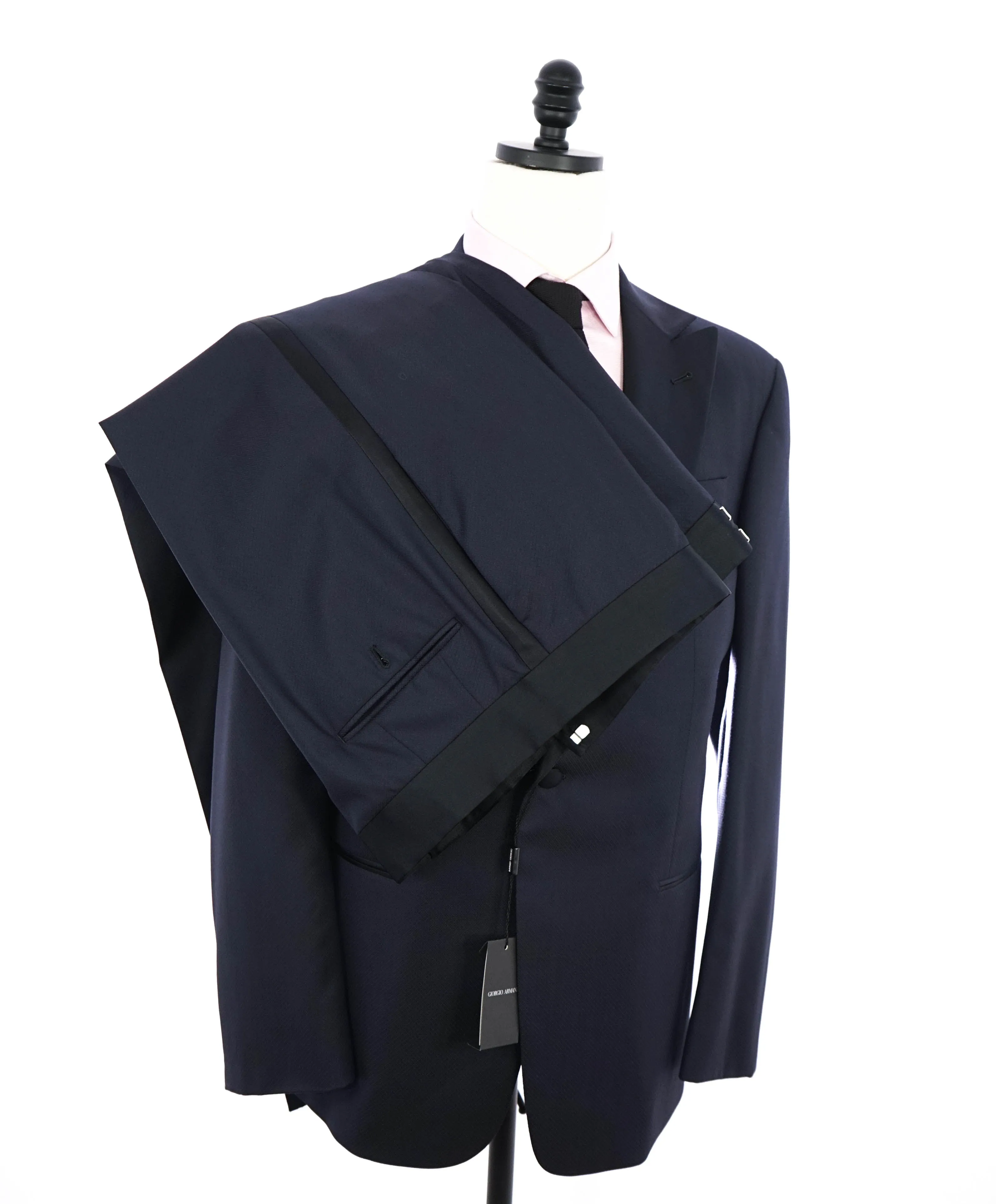 $3,995 GIORGIO ARMANI - "SOFT" Blue SILK Peak Lapel Tuxedo - 44L