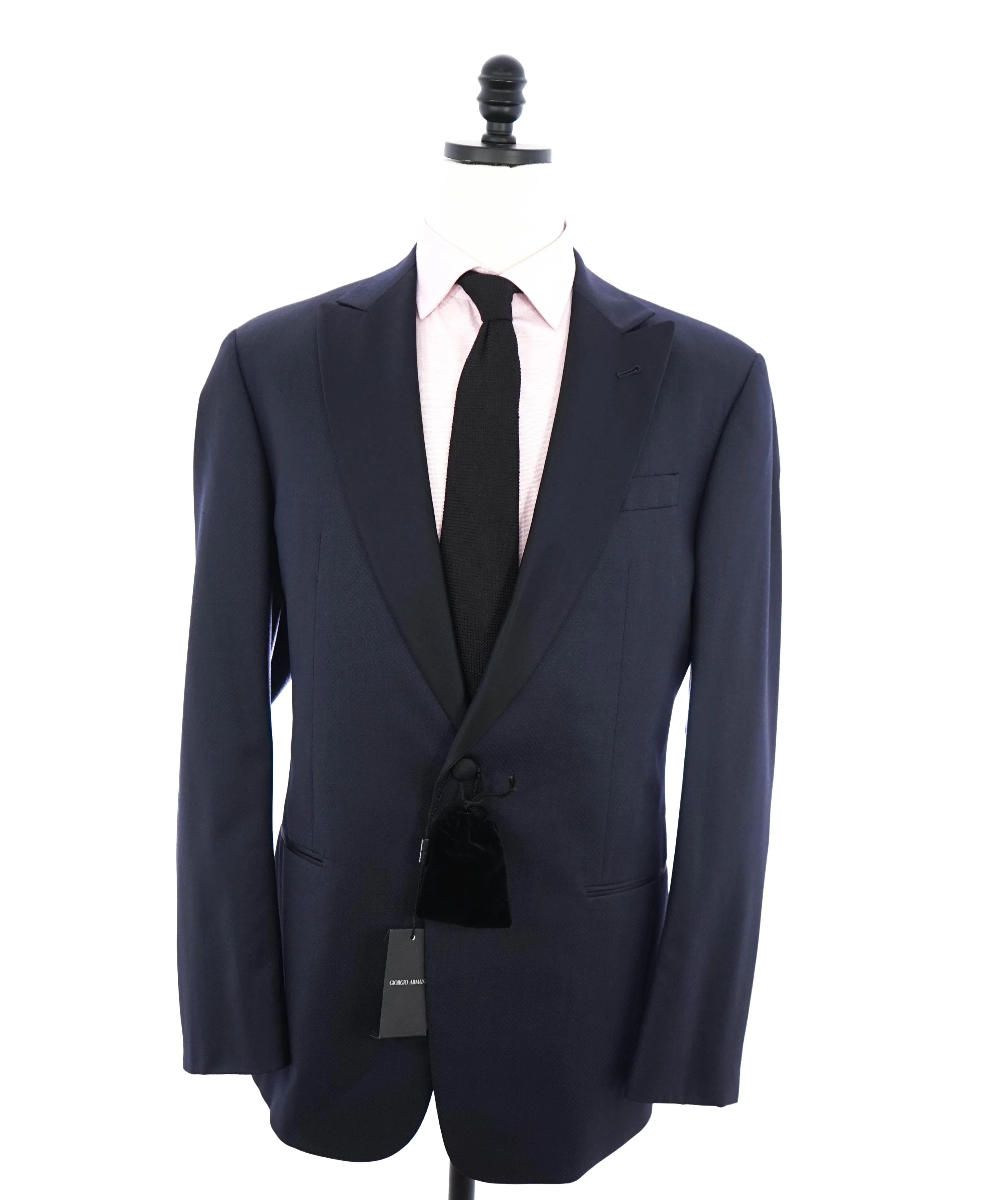 $3,995 GIORGIO ARMANI - "SOFT" Blue SILK Peak Lapel Tuxedo - 44L