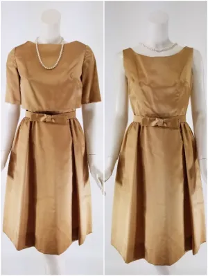 50s/60s Satin Dress & Jacket Set - sm