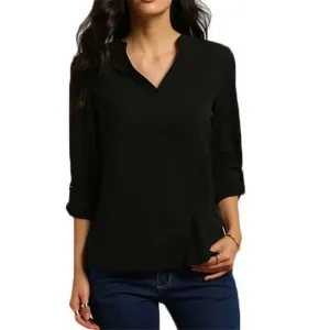 9 colors Trendy S-5XL Plus Size Women Blouses Ladies Office Shirts Long Sleeve Top Women Clothing