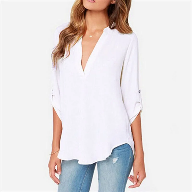 9 colors Trendy S-5XL Plus Size Women Blouses Ladies Office Shirts Long Sleeve Top Women Clothing