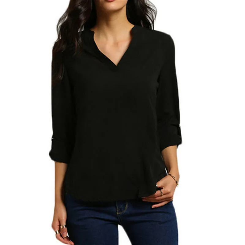 9 colors Trendy S-5XL Plus Size Women Blouses Ladies Office Shirts Long Sleeve Top Women Clothing