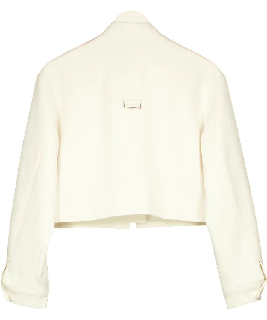 Abigail Cream Zip Front Cropped Jacket UK S