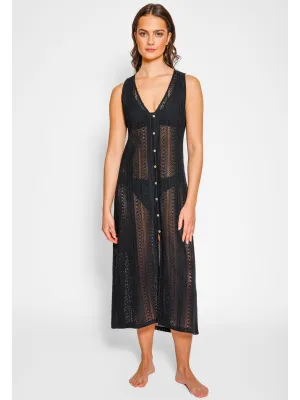 Amalfi Crochet Dress in Black