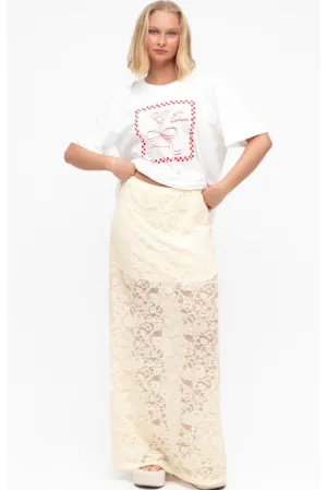 AMBER MAXI SKIRT || CREAM