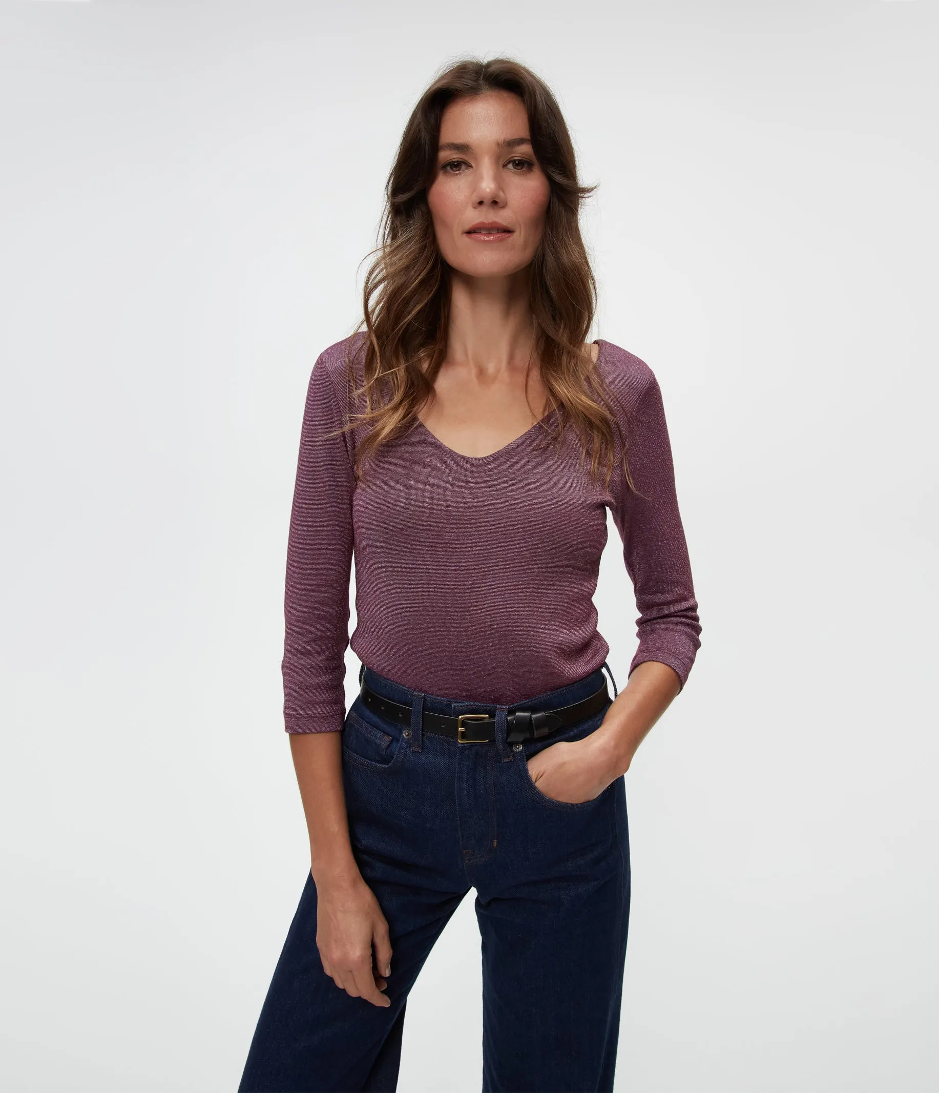 Angelina Shine V-Neck Tee