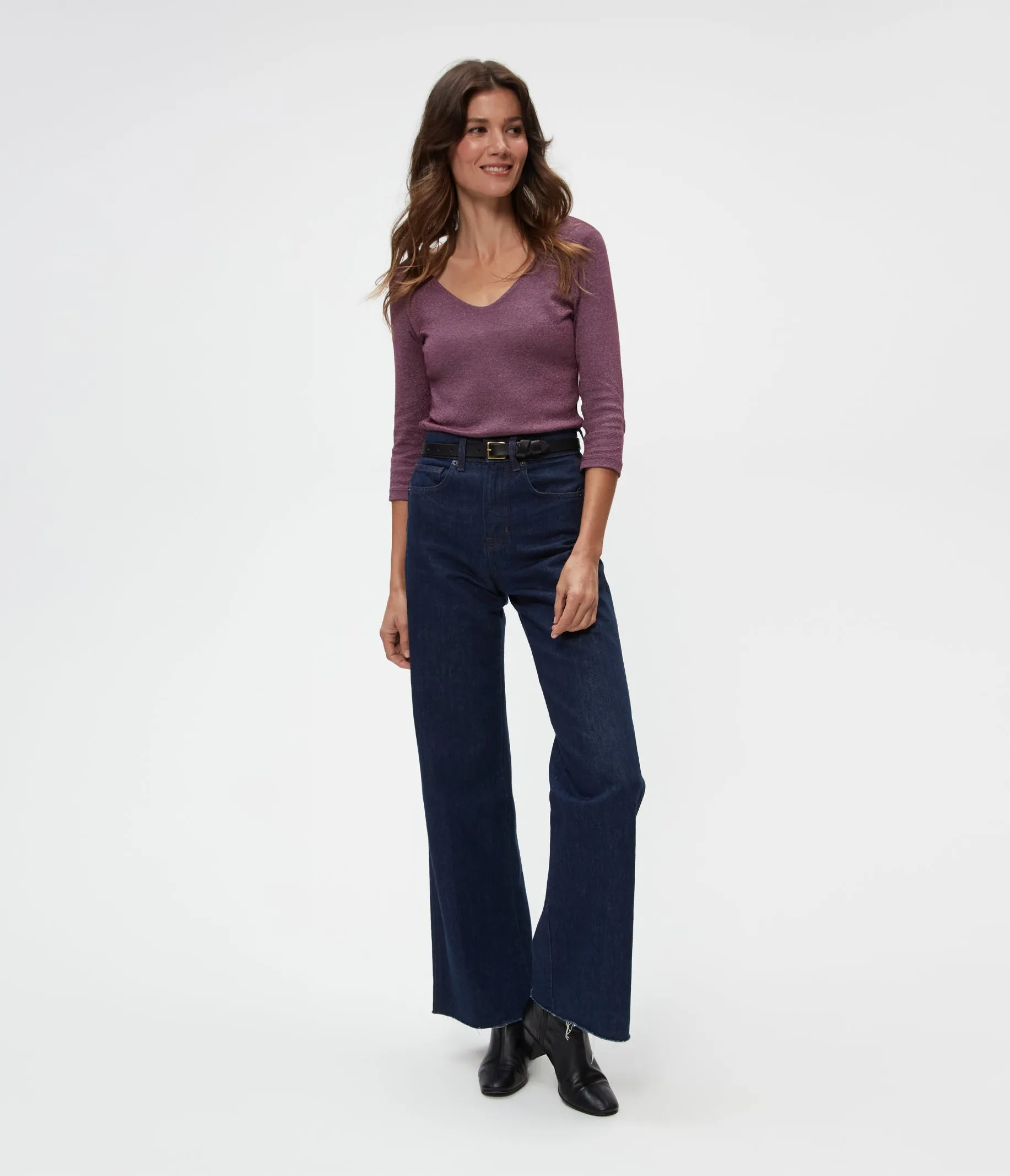 Angelina Shine V-Neck Tee