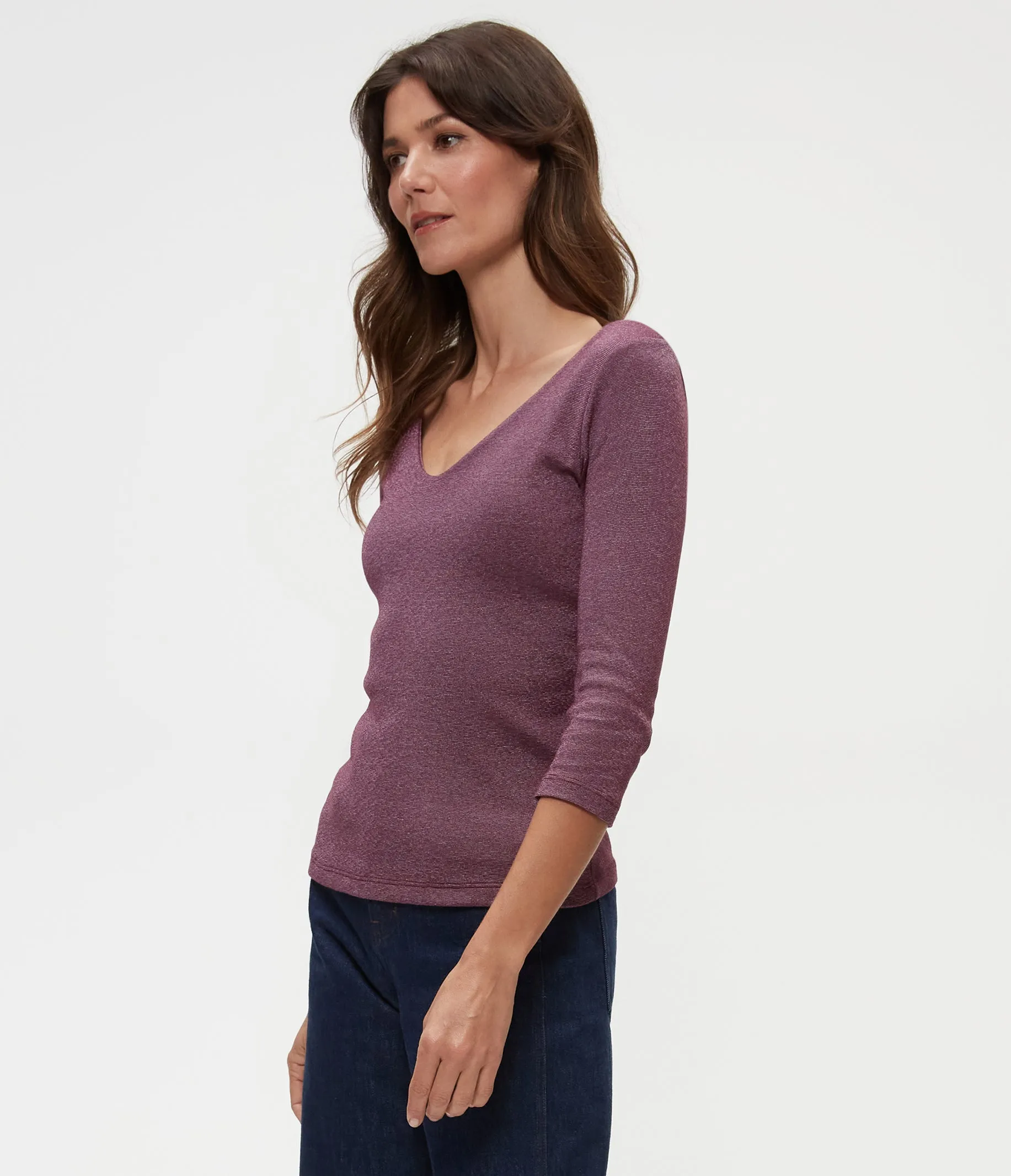 Angelina Shine V-Neck Tee