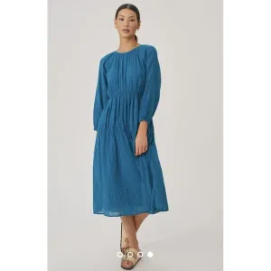 Anthropologie Sundry Stripe Dress Size 1 (Small)‎ Long Sleeve Cotton Midi Tiered