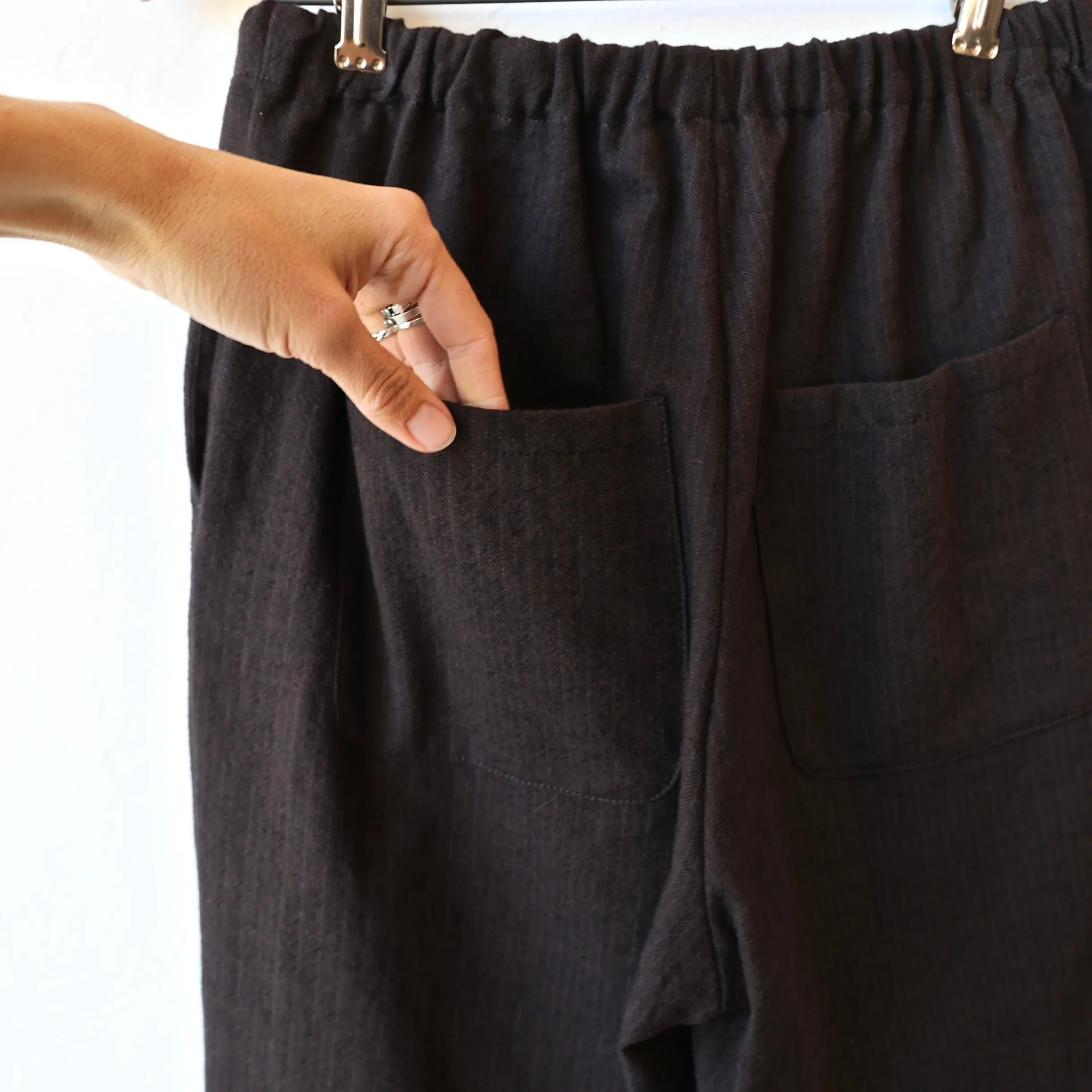 Apuntob Pin Stripe Cotton/Wool Pants - Chocolate