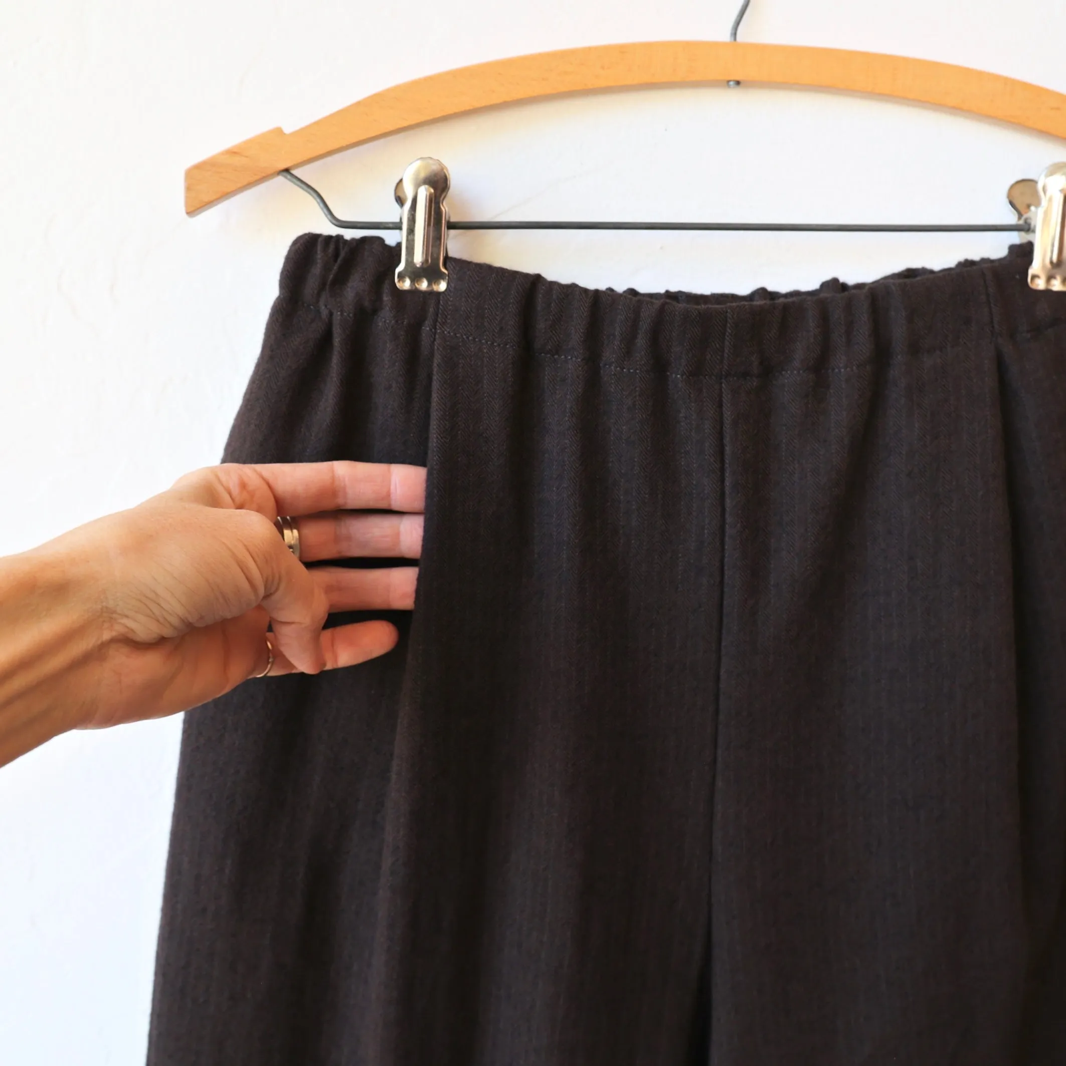Apuntob Pin Stripe Cotton/Wool Pants - Chocolate