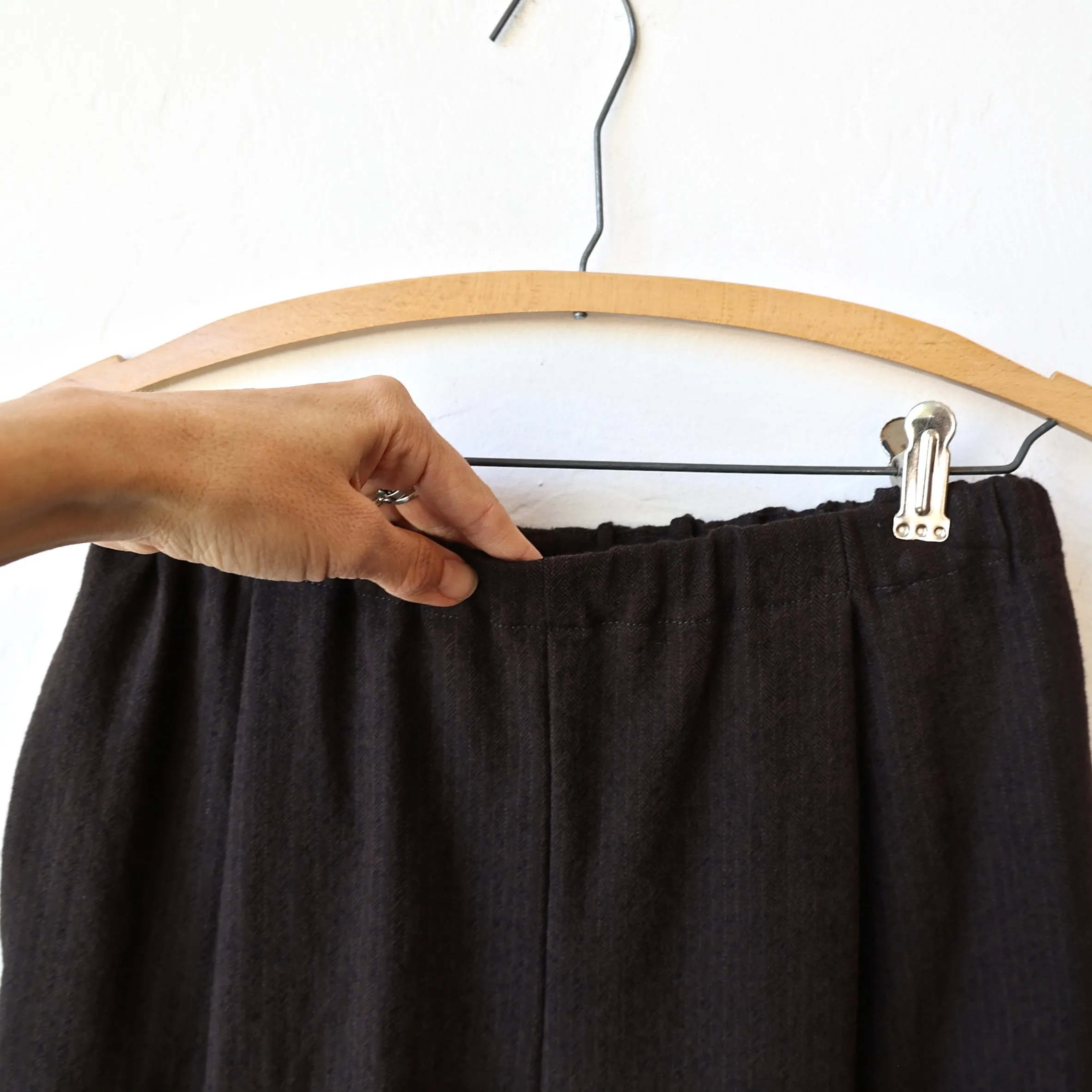 Apuntob Pin Stripe Cotton/Wool Pants - Chocolate