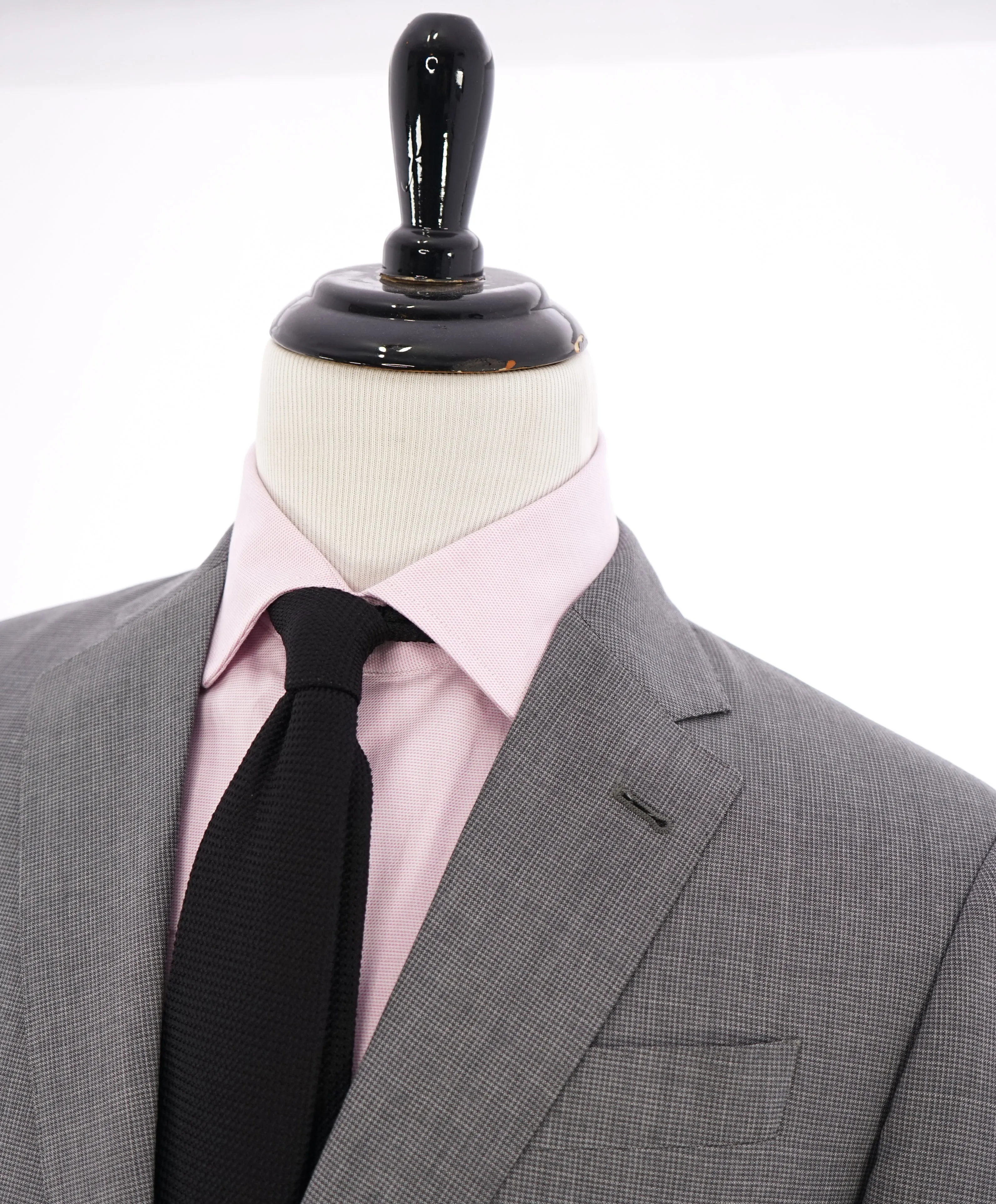 ARMANI COLLEZIONI - “G Line” Gray Micro Check Plaid Notch Lapel Blazer - 46R