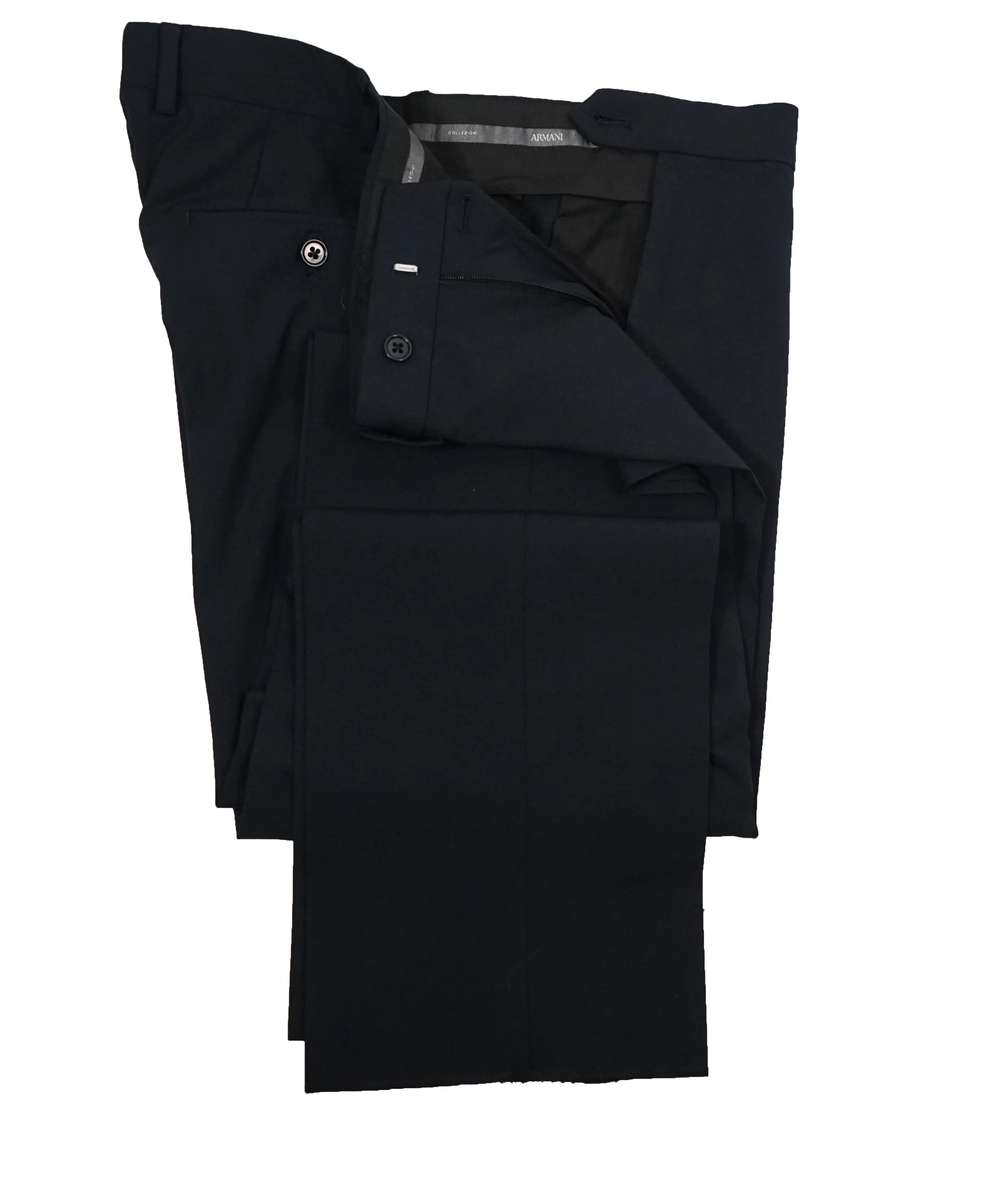 ARMANI COLLEZIONI - “M Line” Navy Solid Suit With Pick Stitching - 42R
