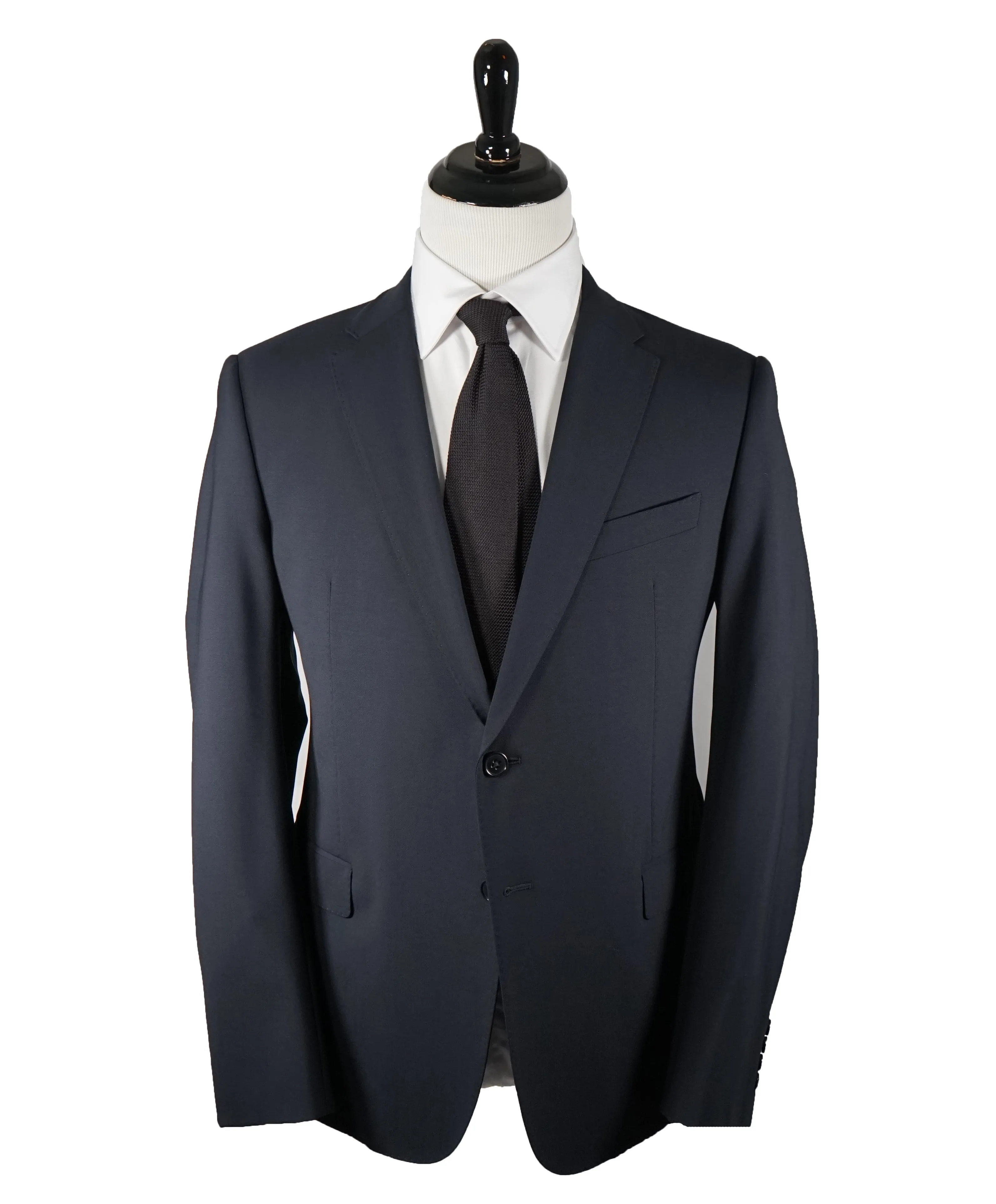 ARMANI COLLEZIONI - “M Line” Navy Solid Suit With Pick Stitching - 42R