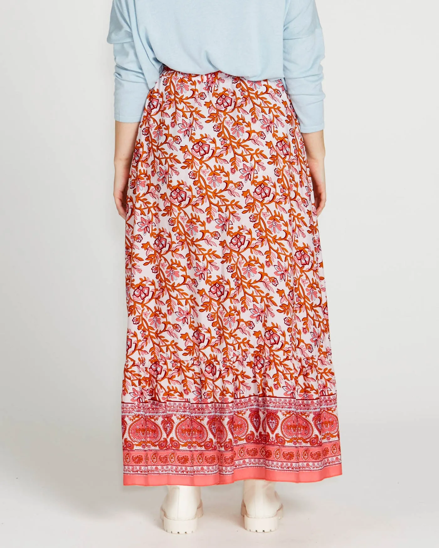 Ashley Midi Skirt | Pink Blossom Size 18