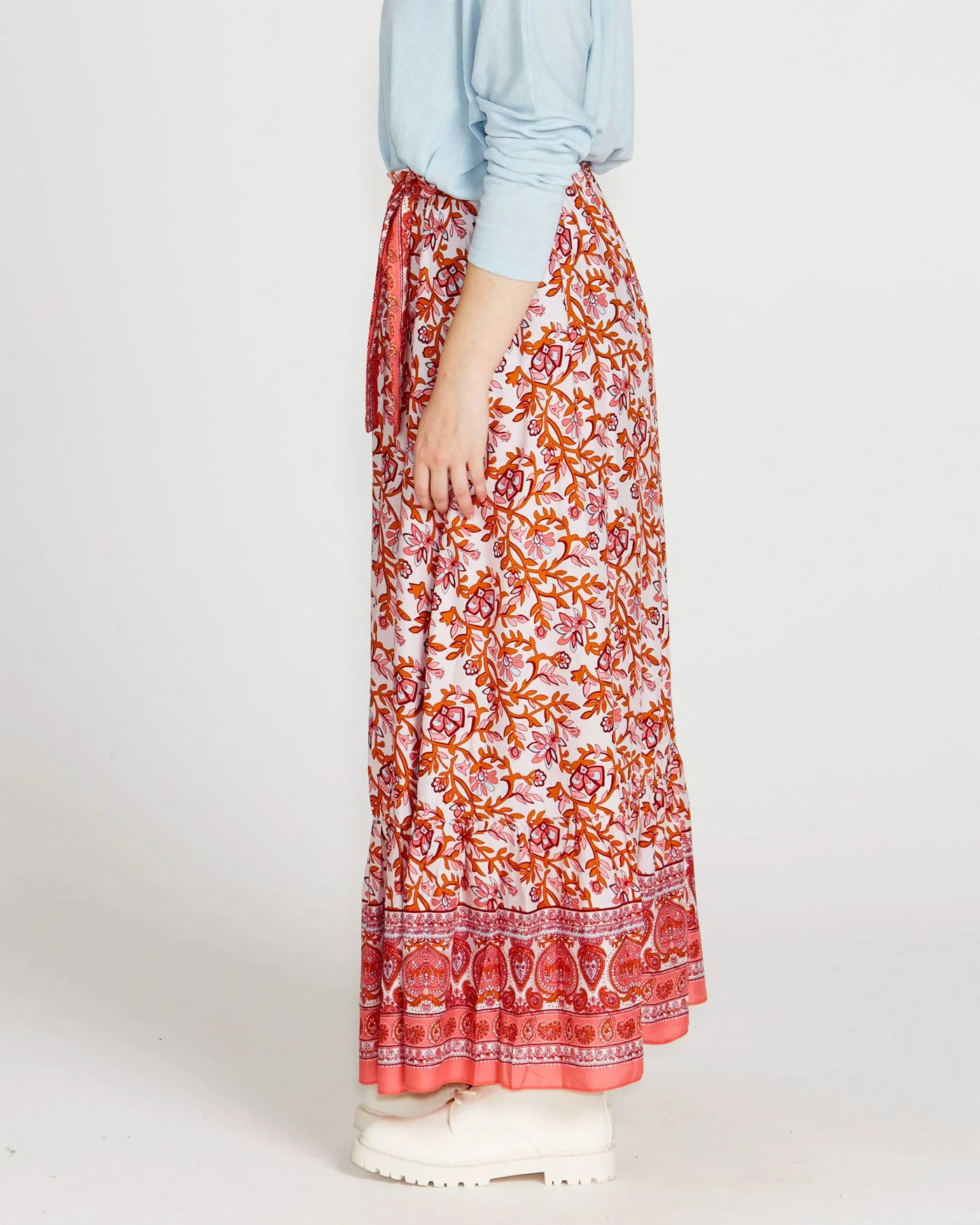 Ashley Midi Skirt | Pink Blossom Size 18