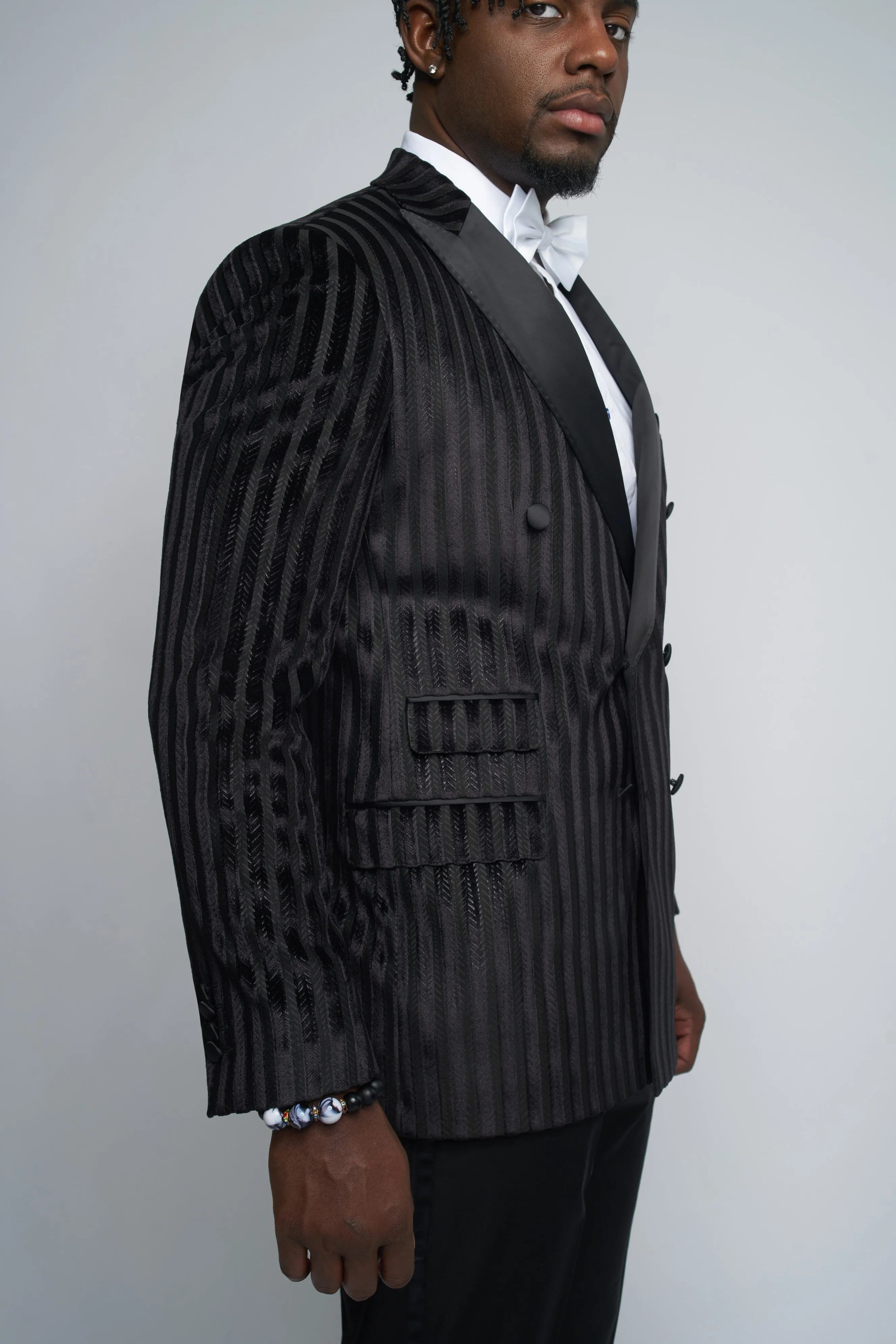 Ashton Velour Stripe Suit