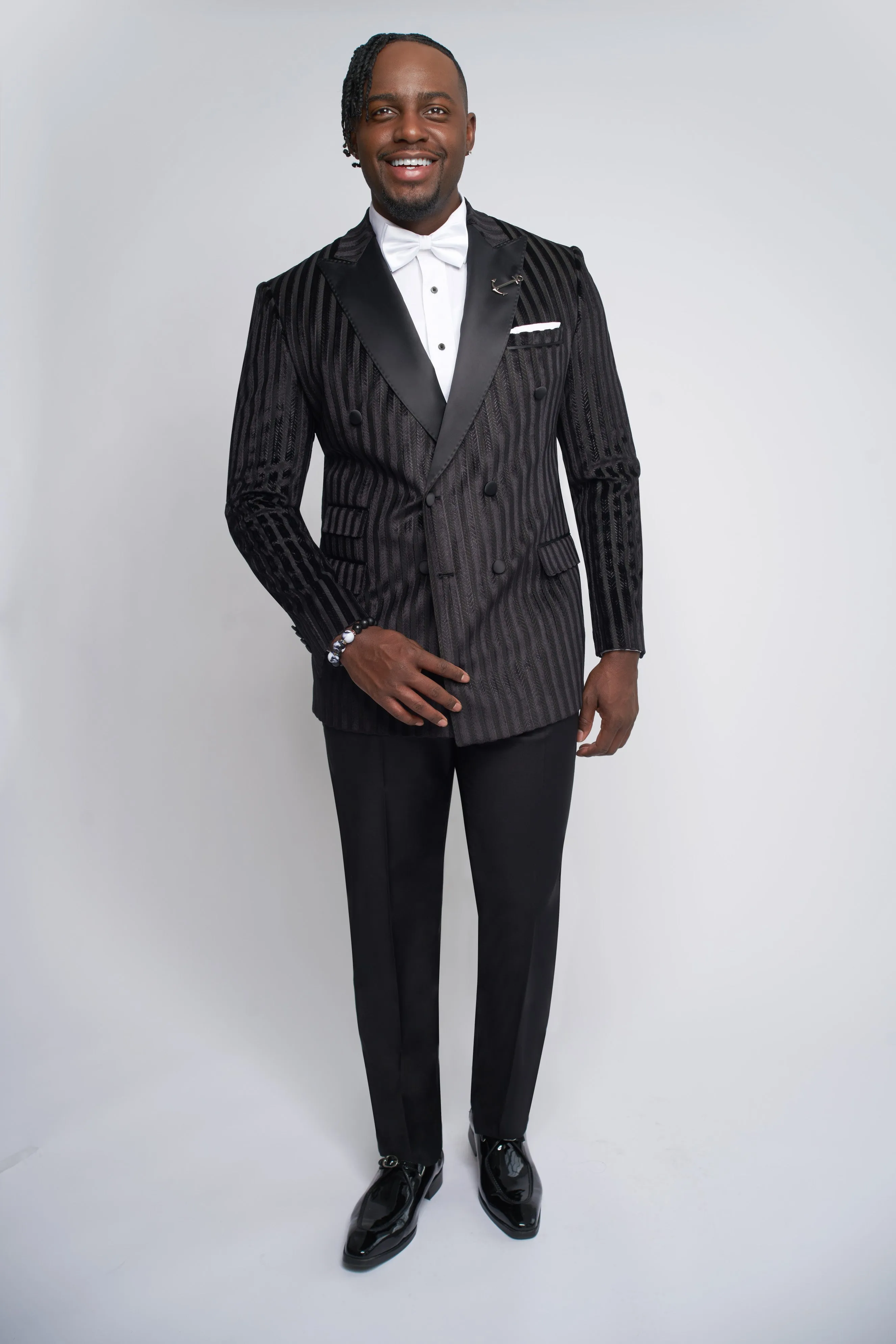 Ashton Velour Stripe Suit