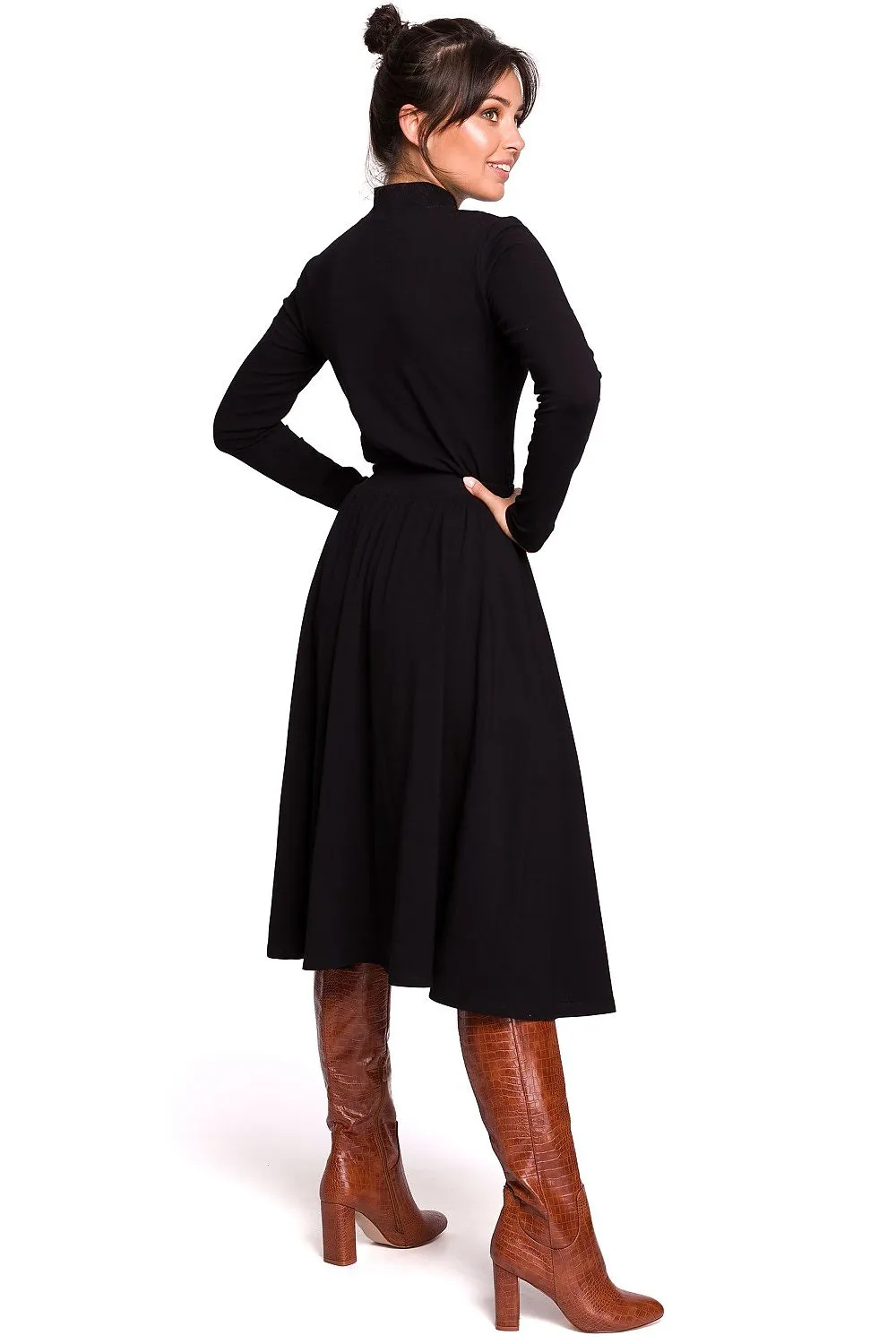Asymmetric Midi Skirt with Flare
