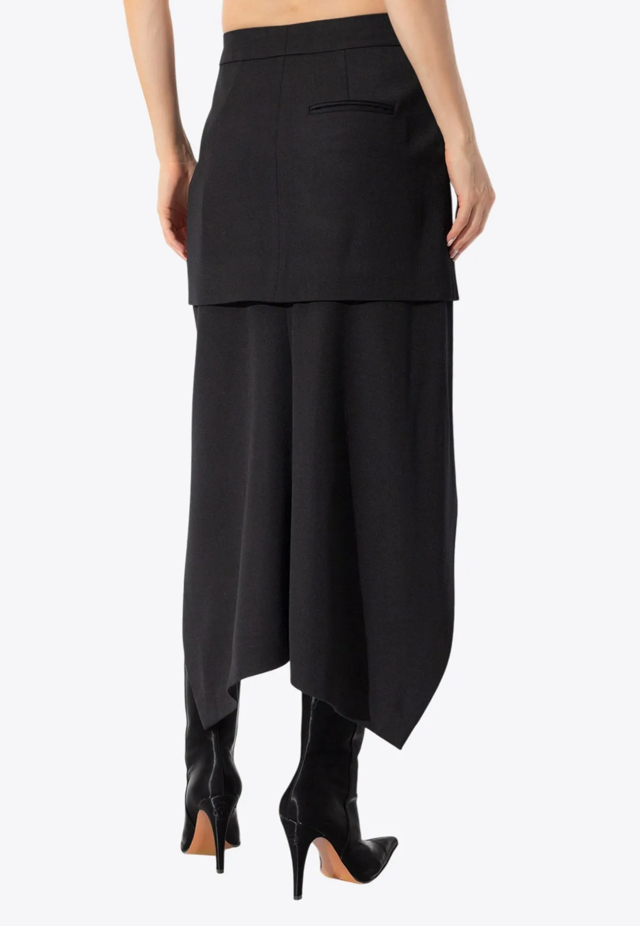 Asymmetric Paneled Midi Skirt