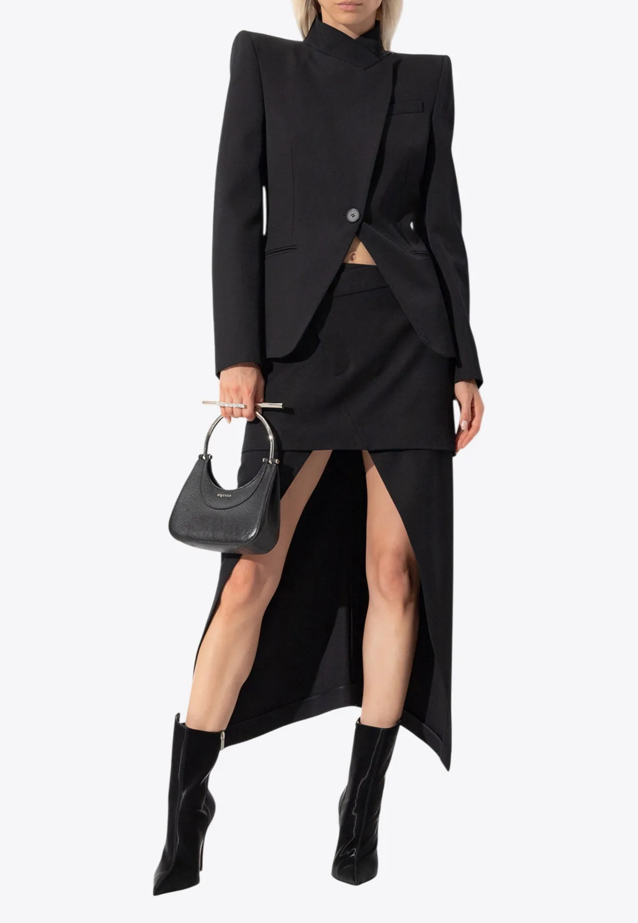 Asymmetric Paneled Midi Skirt