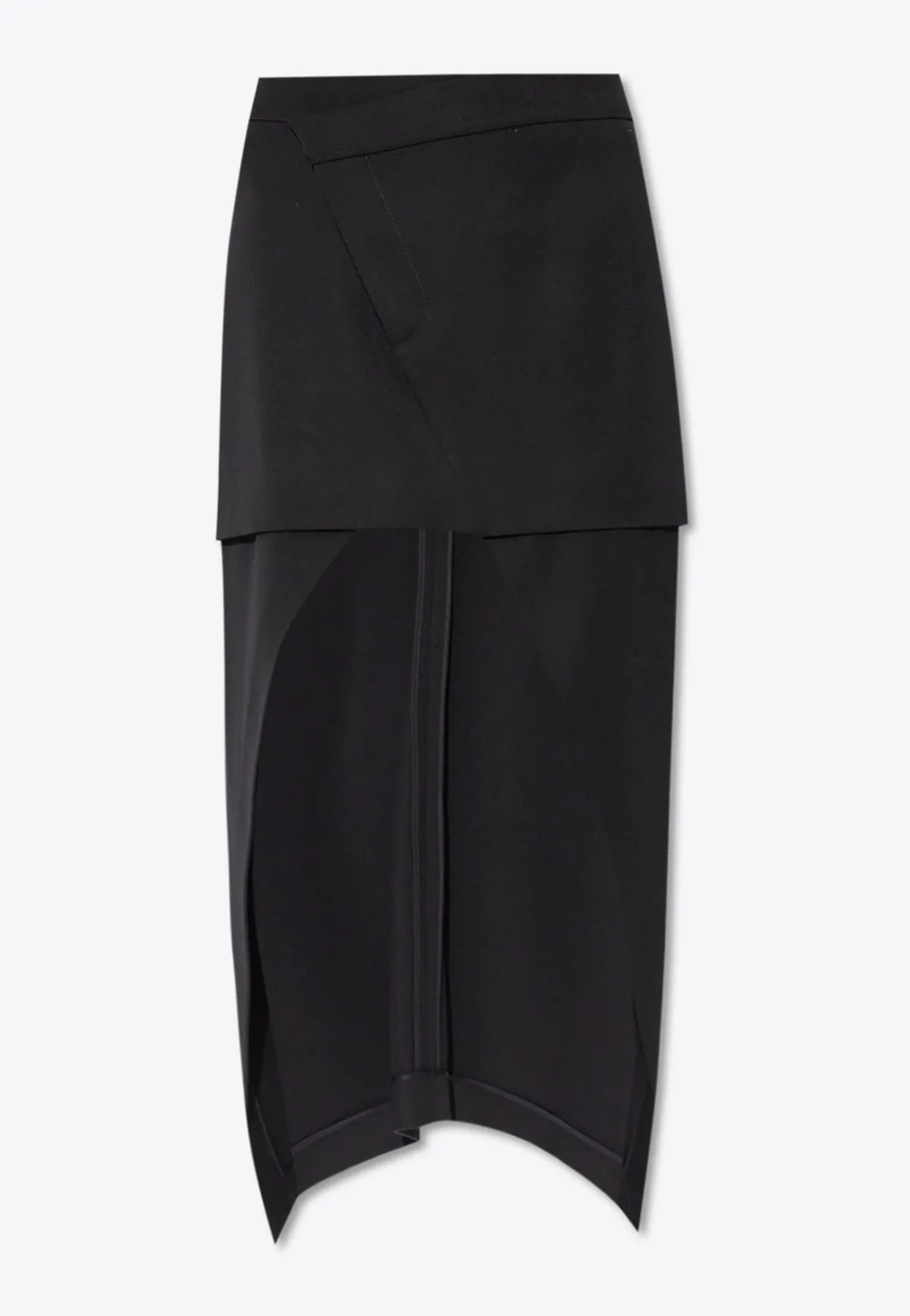 Asymmetric Paneled Midi Skirt