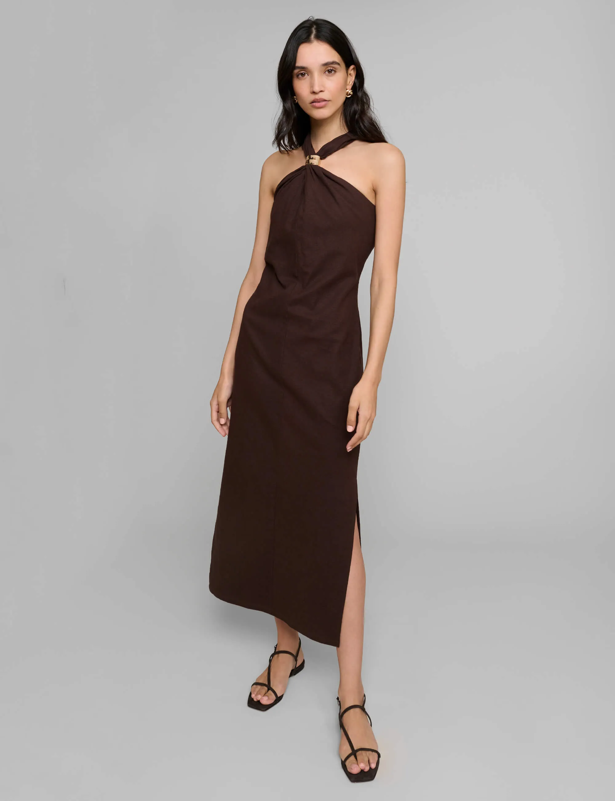 Attica Linen Gold Cuff Dress-BESTSELLER