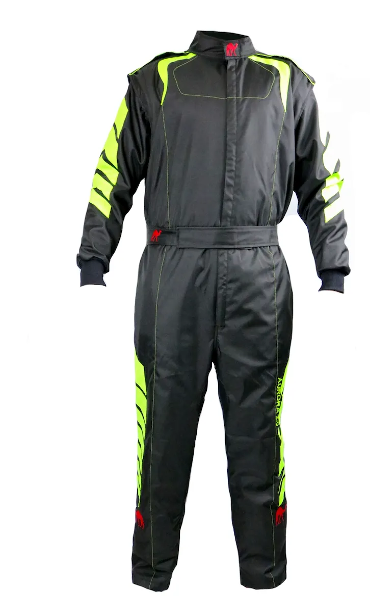 Aurora 2.0 Single Layer SFI 3.2A/1 Rated Fire Suit Black/Neon Green