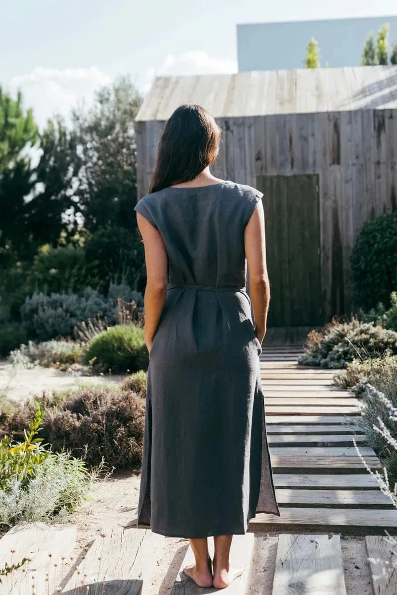 Aurora Linen Mid-length Dress | Multiple Colours