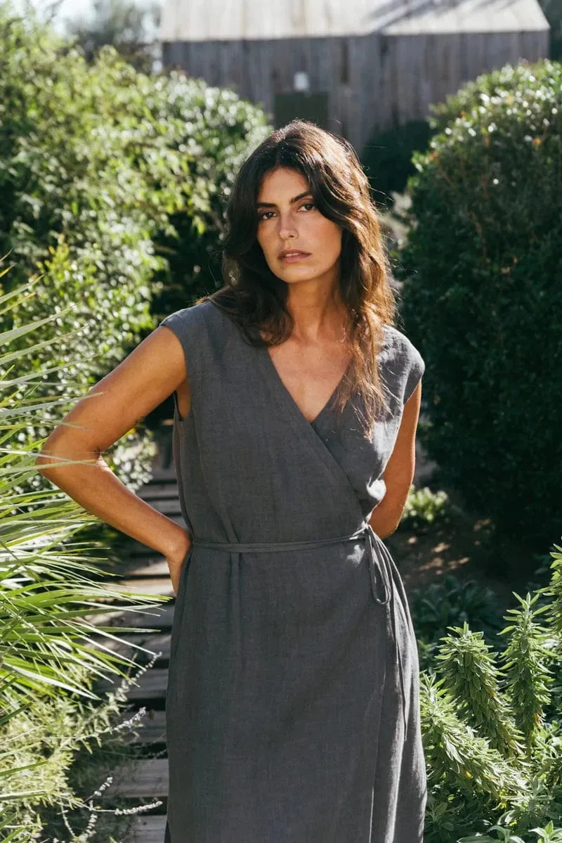 Aurora Linen Mid-length Dress | Multiple Colours