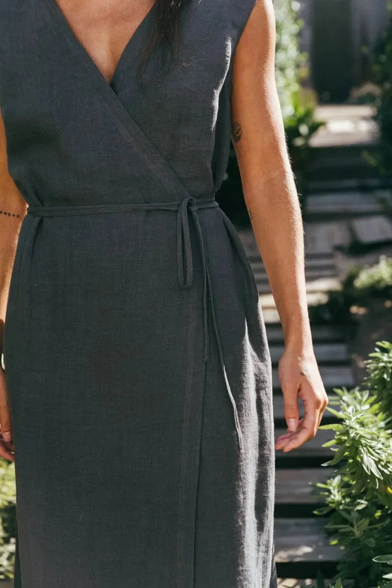 Aurora Linen Mid-length Dress | Multiple Colours