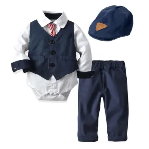 Baby Suits Boy Clothes Romper   Vest   Hat Formal Outfit