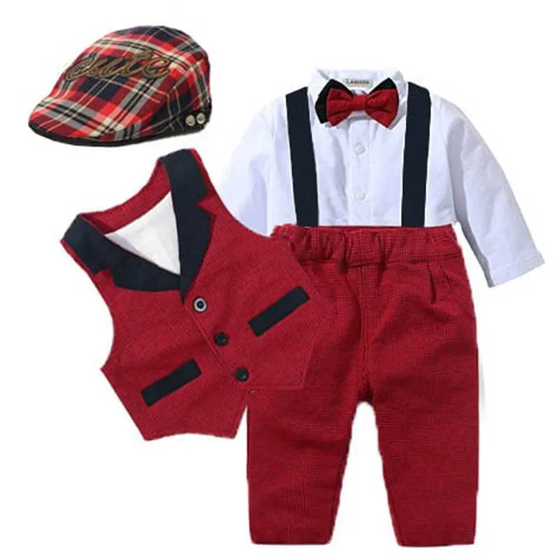 Baby Suits Boy Clothes Romper   Vest   Hat Formal Outfit