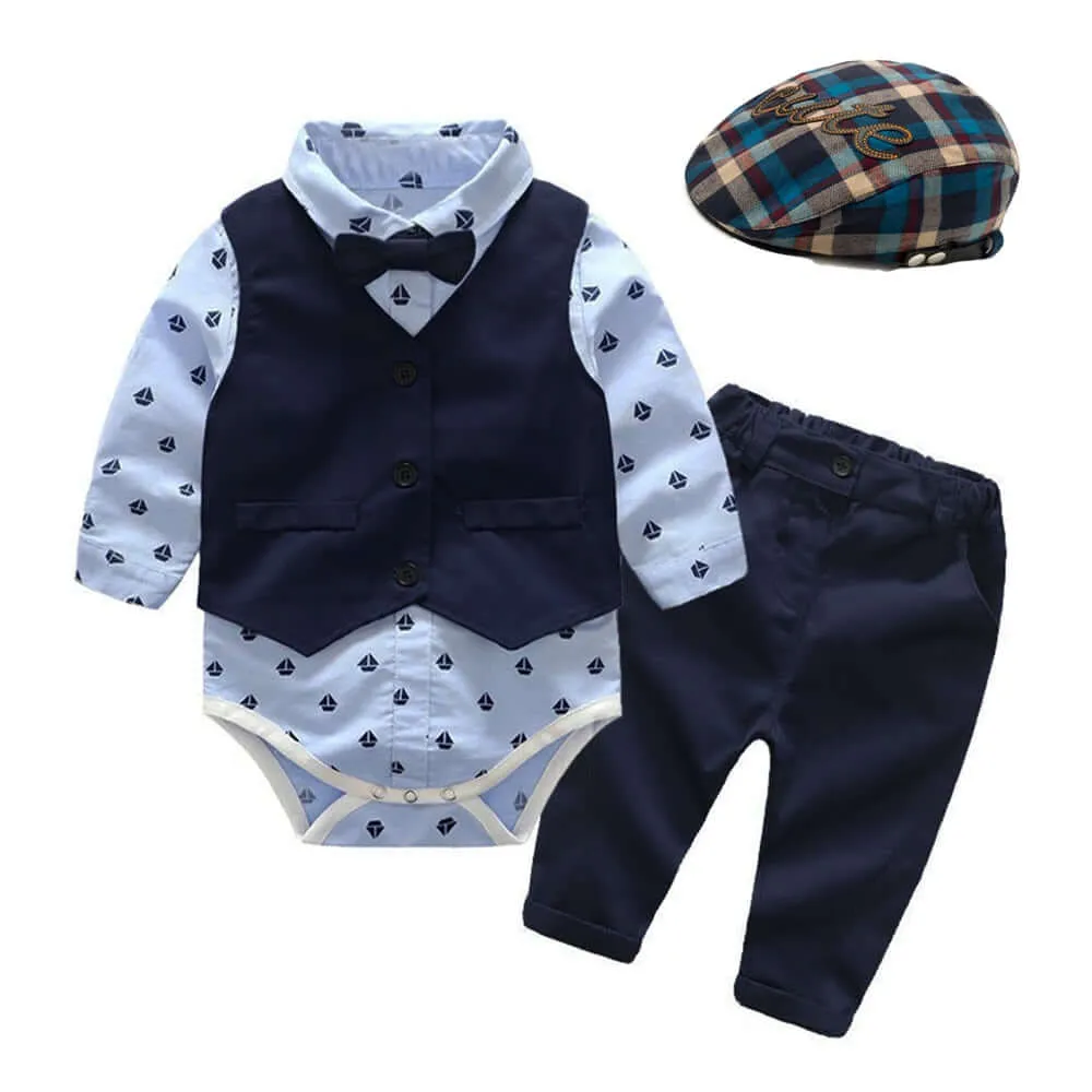 Baby Suits Boy Clothes Romper   Vest   Hat Formal Outfit