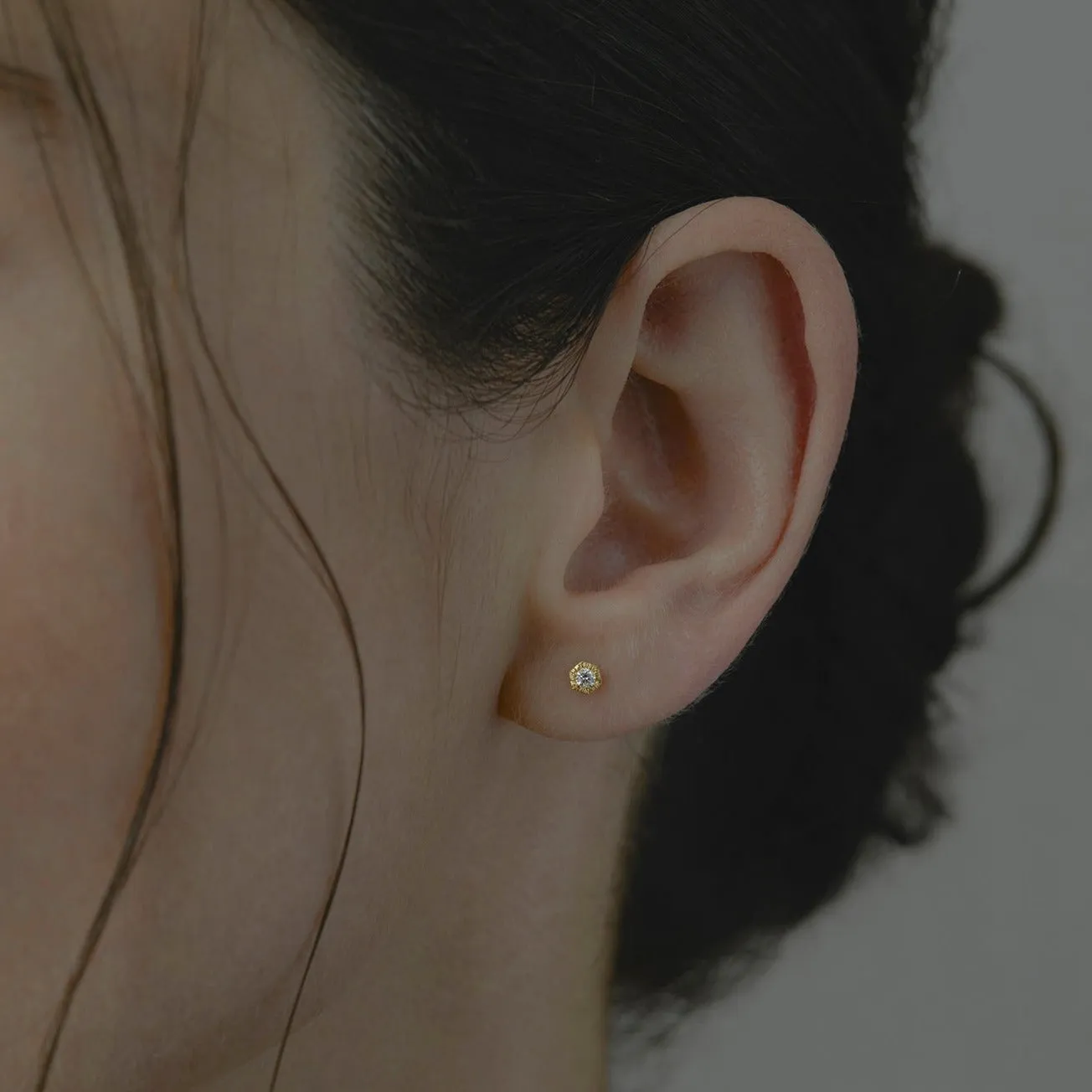 Baby White Diamond Hexagon Studs | E9901W