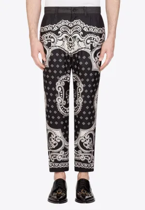 Bandana Print Tailored Pants