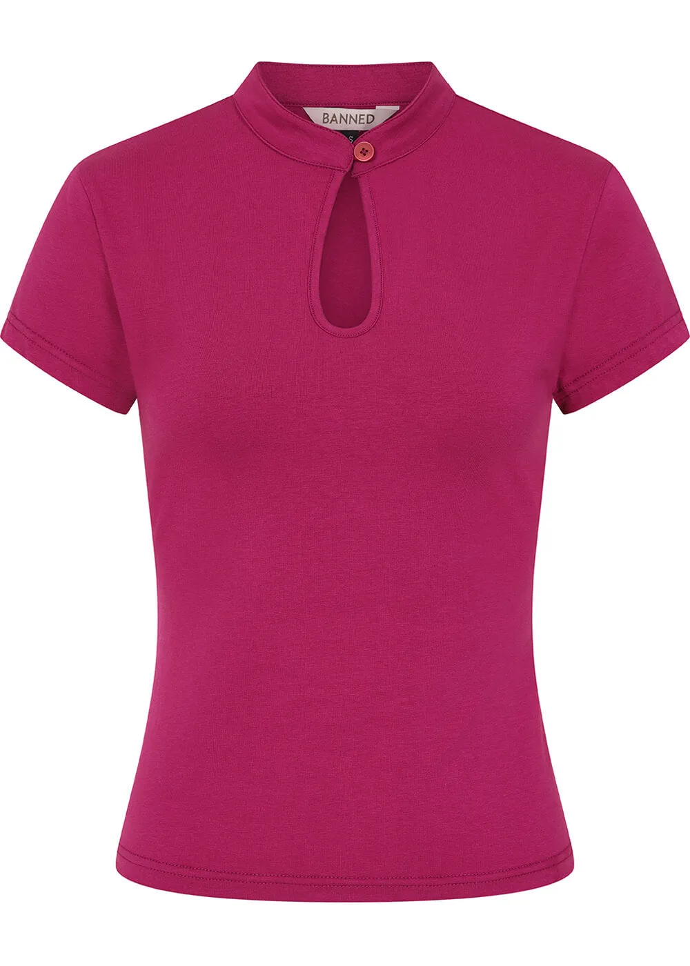 Banned Mandarin 50's Collar Top in Mauve