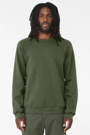 BELLA CANVAS  Unisex Sponge Fleece Raglan Sweatshirt. BC3901 Military Green