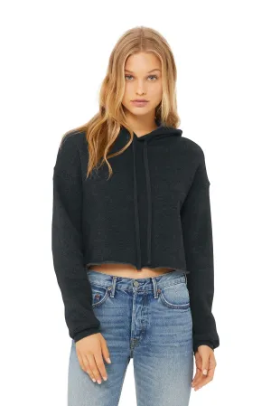 BELLA CANVAS  Women's Sponge Fleece Cropped Fleece Hoodie. BC7502 Dark Grey Heather