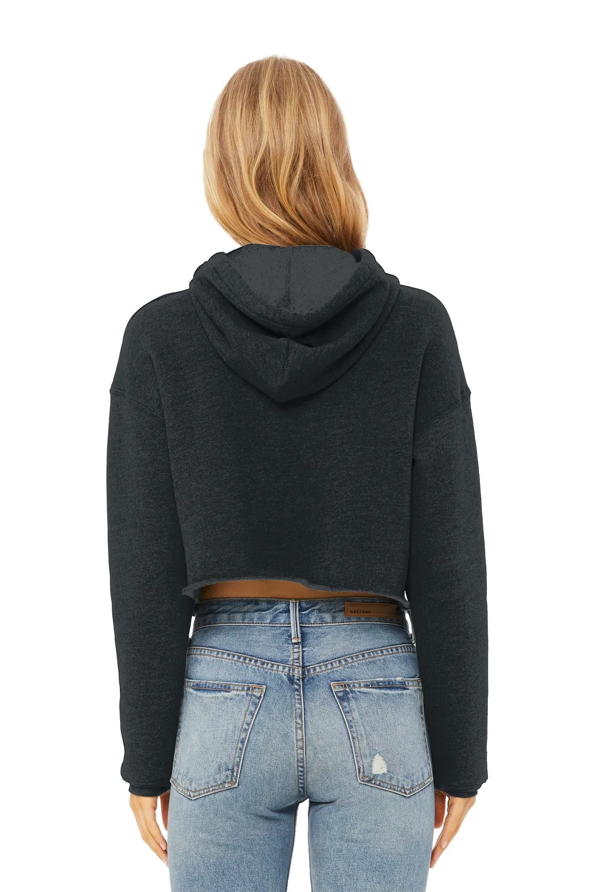BELLA CANVAS  Women's Sponge Fleece Cropped Fleece Hoodie. BC7502 Dark Grey Heather