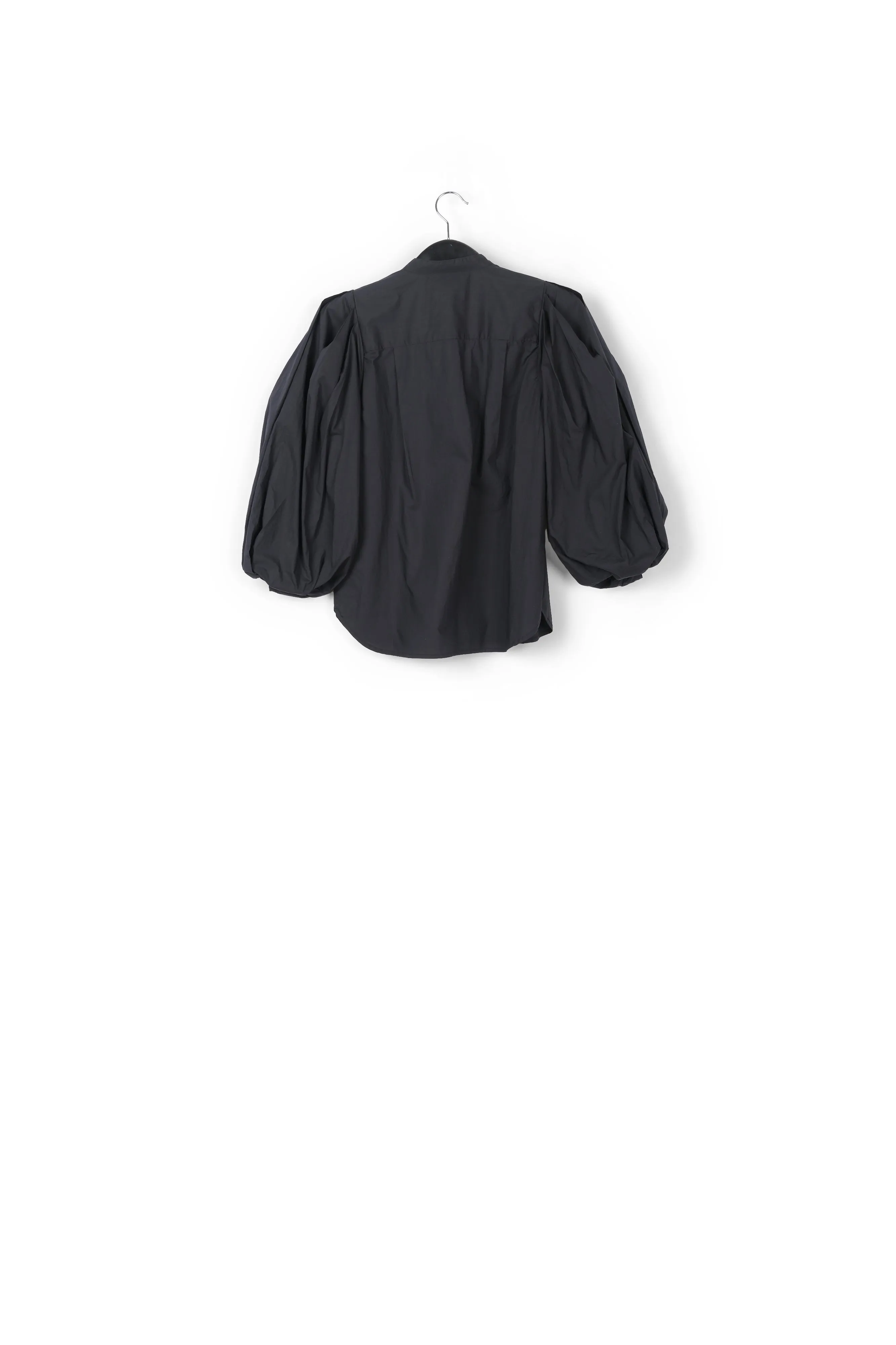 Black cotton bead-embellished shirt