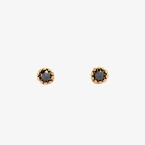 Black Diamond Flower Studs | E2301BK